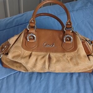 Coach Two-Tone Tan & Camel Satchel